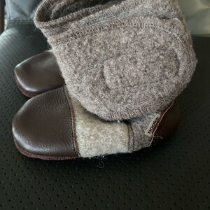 Brown and Gray Baby Booties